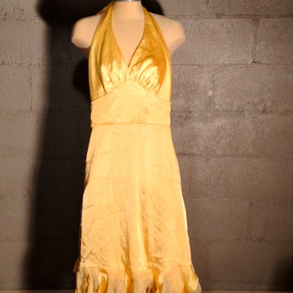 Vintage froufrou yellowdress - Picture 1 of 3